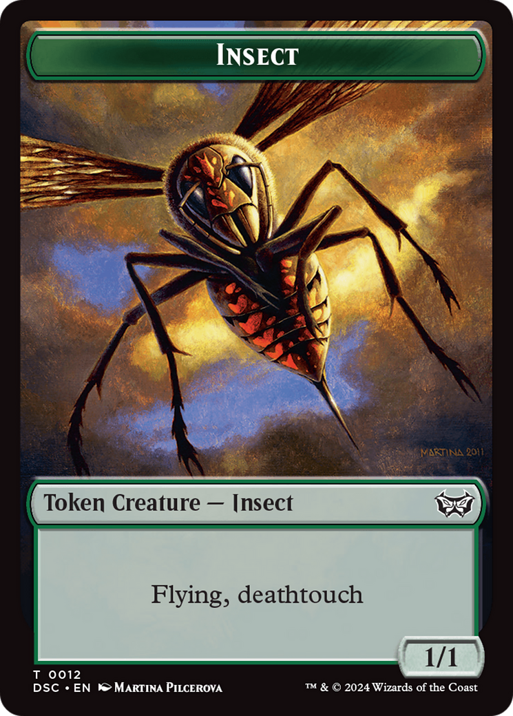 Insect (0012) // Spider Double-Sided Token [Duskmourn: House of Horror Commander Tokens] | Anubis Games and Hobby