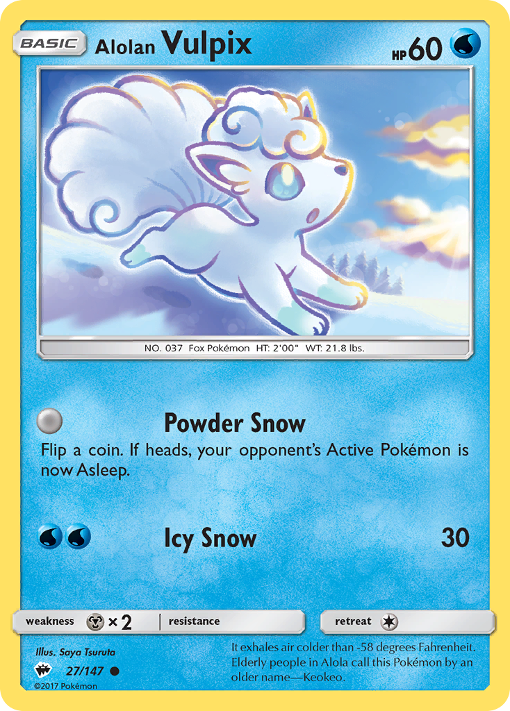 Alolan Vulpix (27/147) [Sun & Moon: Burning Shadows] | Anubis Games and Hobby
