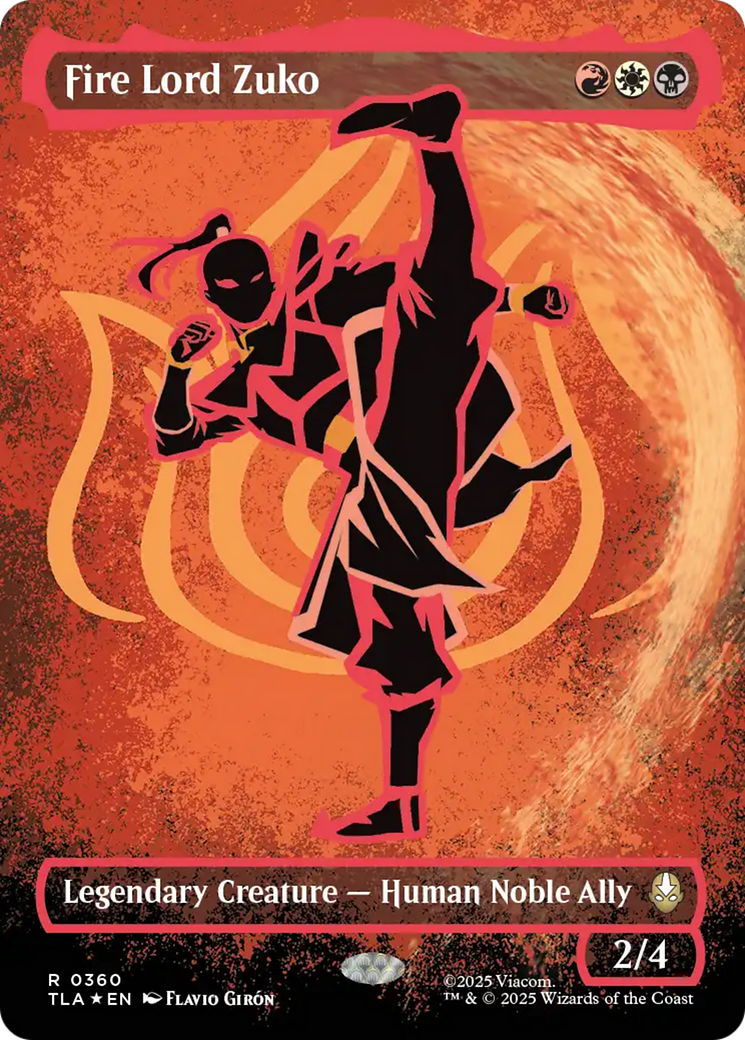 Fire Lord Zuko (Borderless) (Neon Ink Foil) [Avatar: The Last Airbender] | Anubis Games and Hobby
