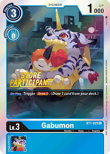 Gabumon [BT1-029] (Store Participant) [Release Special Booster Promos] | Anubis Games and Hobby