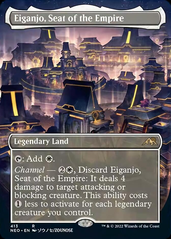 Eiganjo, Seat of the Empire (Borderless Alternate Art) [Kamigawa: Neon Dynasty] | Anubis Games and Hobby