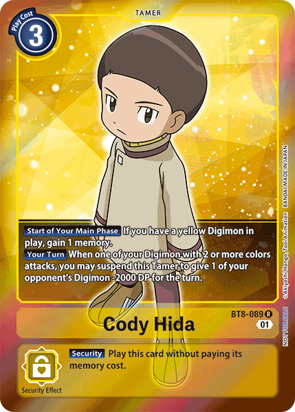 Cody Hida [BT8-089] (Alternative Art - Box Topper) [New Awakening] | Anubis Games and Hobby