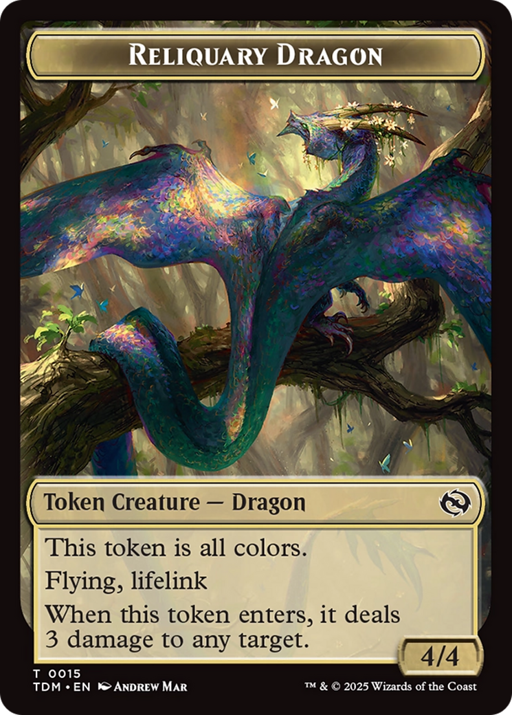 Reliquary Dragon // Dragon (0011) Double-Sided Token [Tarkir: Dragonstorm Tokens] | Anubis Games and Hobby