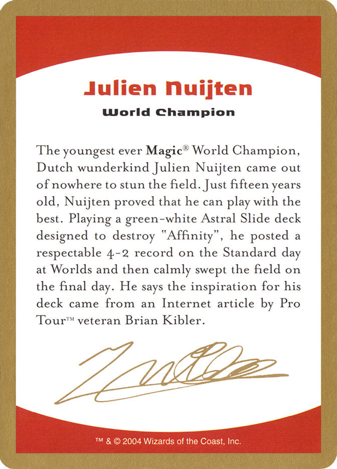 Julien Nuijten Bio [World Championship Decks 2004] | Anubis Games and Hobby