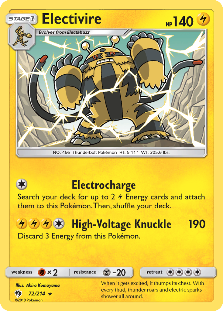 Electivire (72/214) [Sun & Moon: Lost Thunder] | Anubis Games and Hobby