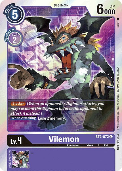 Vilemon [BT2-072] (Event Pack 1) [Release Special Booster Promos] | Anubis Games and Hobby