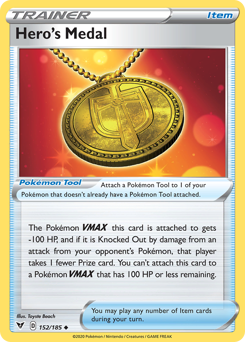 Hero's Medal (152/185) [Sword & Shield: Vivid Voltage] | Anubis Games and Hobby