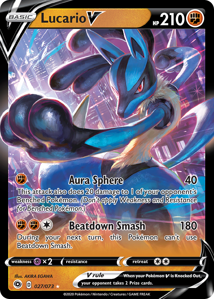 Lucario V (027/073) (Intro Deck) [Sword & Shield: Champion's Path] | Anubis Games and Hobby