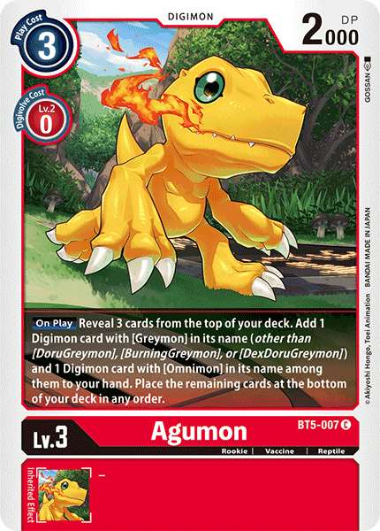 Agumon [BT5-007] [Battle of Omni] | Anubis Games and Hobby