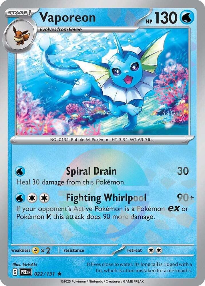 Vaporeon (022/131) (Poke Ball Pattern) [Scarlet & Violet: Prismatic Evolutions] | Anubis Games and Hobby