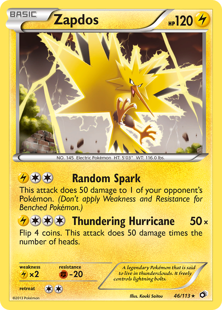 Zapdos (46/113) [Black & White: Legendary Treasures] | Anubis Games and Hobby