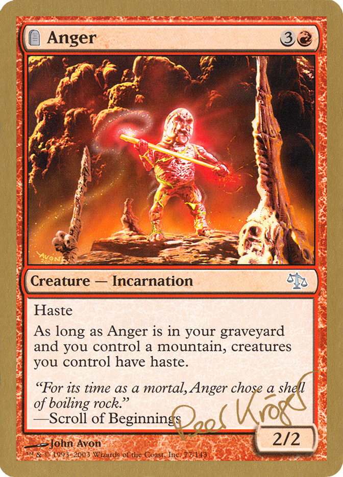 Anger (Peer Kroger) [World Championship Decks 2003] | Anubis Games and Hobby