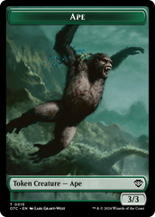 Ape // Shark Double-Sided Token [Outlaws of Thunder Junction Commander Tokens] | Anubis Games and Hobby