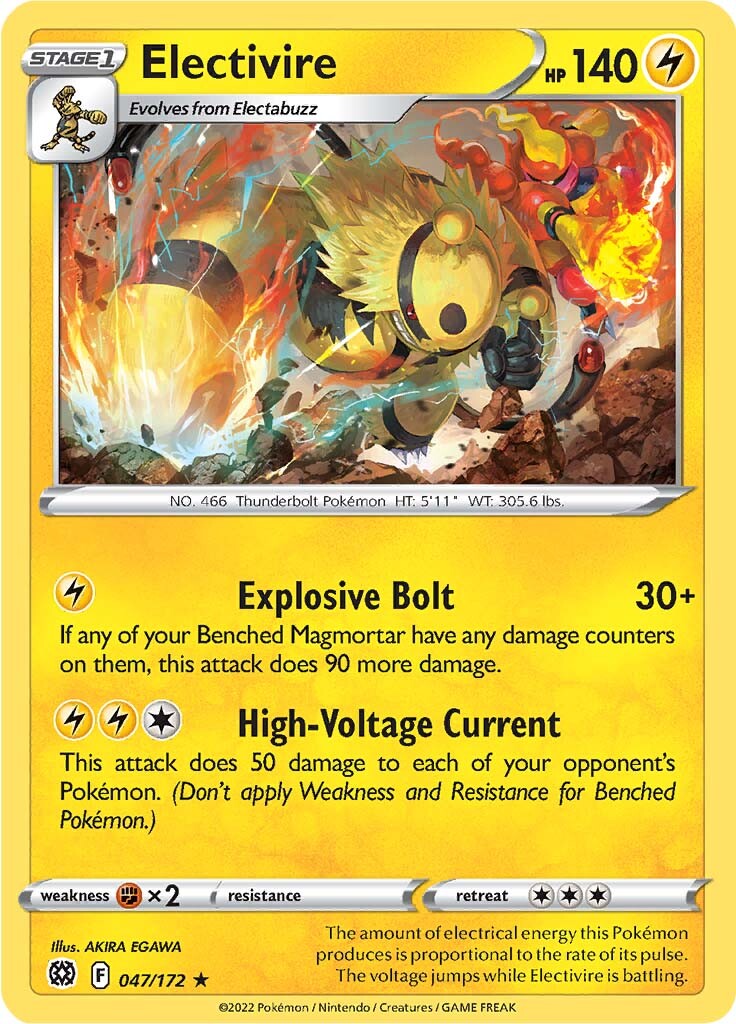 Electivire (047/172) [Sword & Shield: Brilliant Stars] | Anubis Games and Hobby