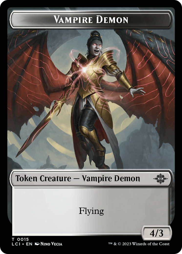 Vampire (0004) // Vampire Demon Double-Sided Token [The Lost Caverns of Ixalan Commander Tokens] | Anubis Games and Hobby