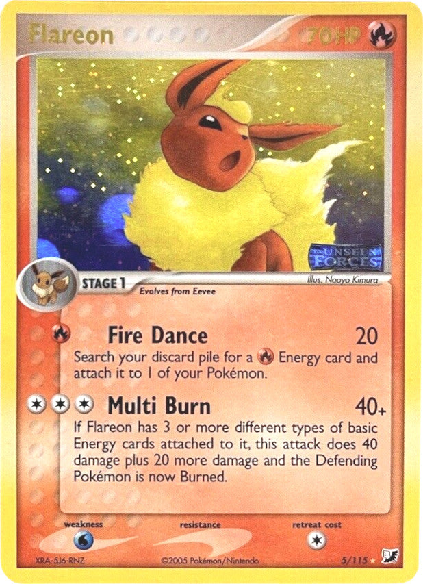 Flareon (5/115) (Stamped) [EX: Unseen Forces] | Anubis Games and Hobby