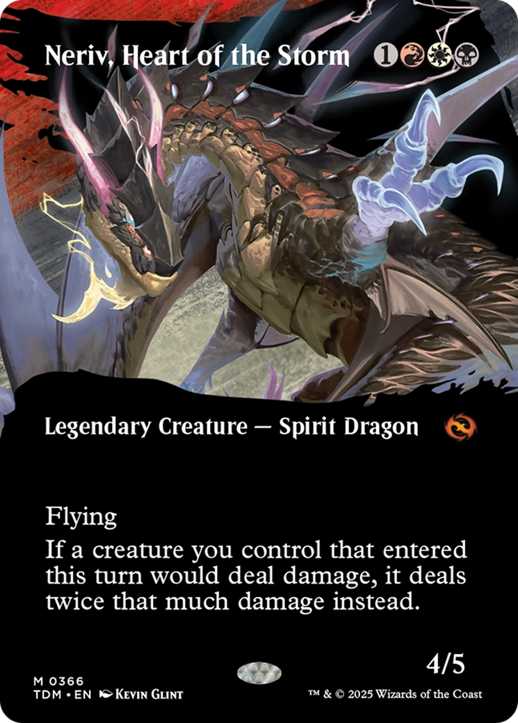Neriv, Heart of the Storm (Borderless) [Tarkir: Dragonstorm] | Anubis Games and Hobby