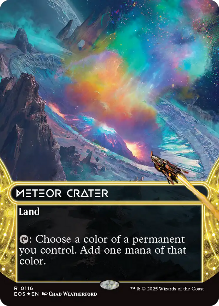 Meteor Crater (0116) (Borderless) (Galaxy Foil) [Edge of Eternities: Stellar Sights] | Anubis Games and Hobby