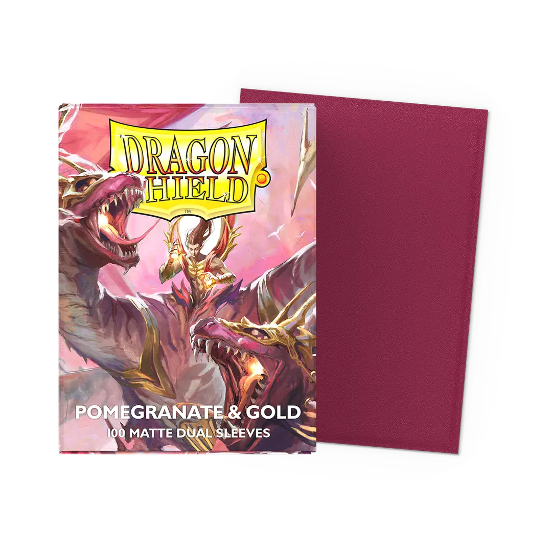 DS Dual Matte Sleeves 100ct - Pomegranate & Gold | Anubis Games and Hobby