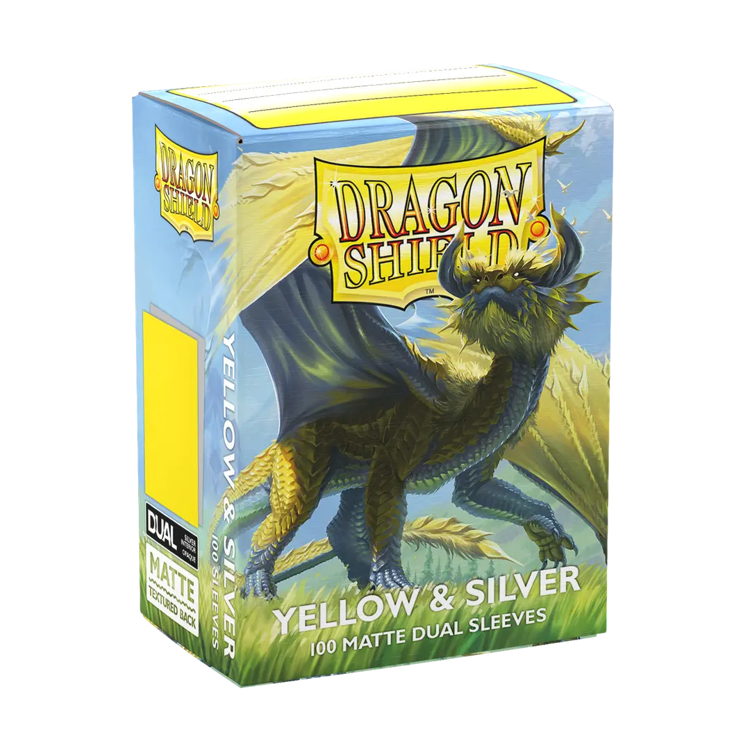 DS Dual Matte Sleeves 100ct - Yellow & Silver | Anubis Games and Hobby