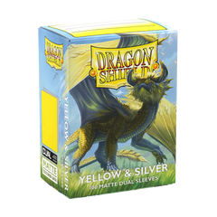 DS Dual Matte Sleeves 100ct - Yellow & Silver | Anubis Games and Hobby