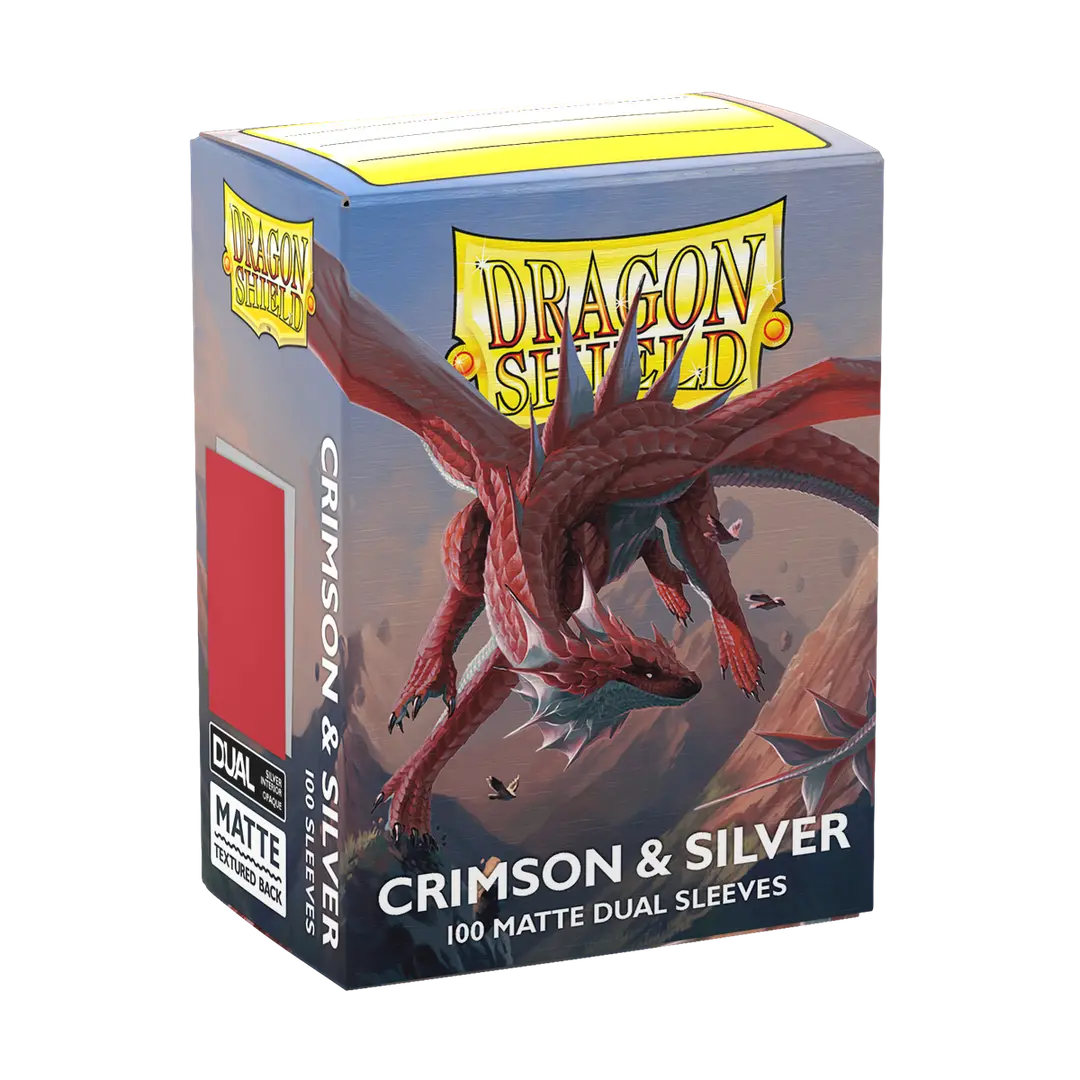 DS Dual Matte Sleeves 100ct - Crimson & Silver | Anubis Games and Hobby