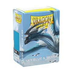 DS Dual Matte Sleeves 100ct - Sky Blue & Silver | Anubis Games and Hobby