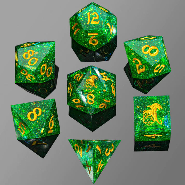 Sharp Edge Resin 7 Die Set - Green | Anubis Games and Hobby