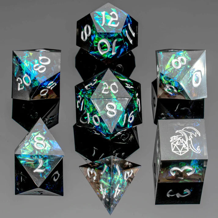 Sharp Edge Resin 7 Die Set - Black | Anubis Games and Hobby
