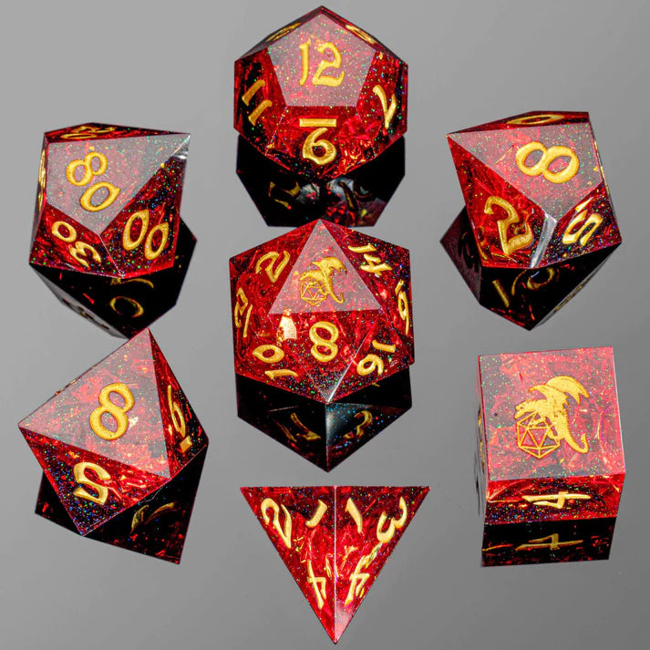 Sharp Edge Resin 7 Die Set - Red | Anubis Games and Hobby