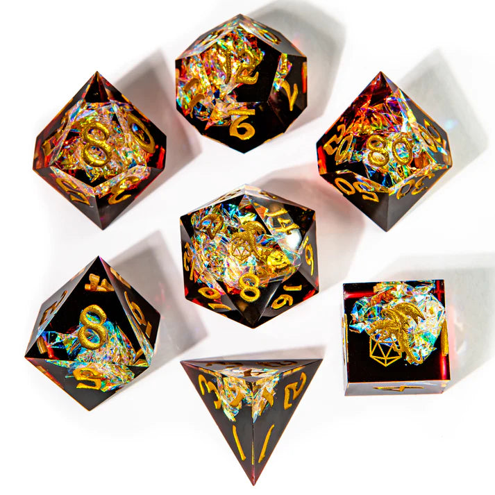 Sharp Edge Resin 7 Die Set - Blood Crystal | Anubis Games and Hobby
