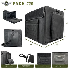 P.A.C.K. 720 Molle with Magna Rack Sliders Load Out (Black) | Anubis Games and Hobby