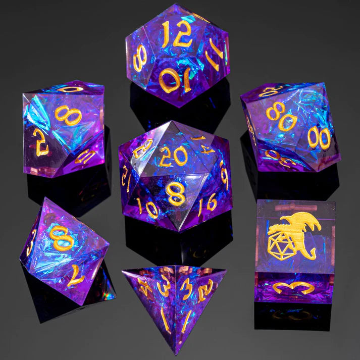 Sharp Edge Resin 7 Die Set - Purple | Anubis Games and Hobby