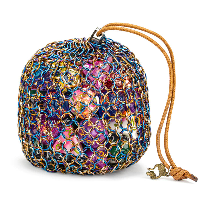 Copy of Chainmail Dice Bag - Blue & Gold | Anubis Games and Hobby