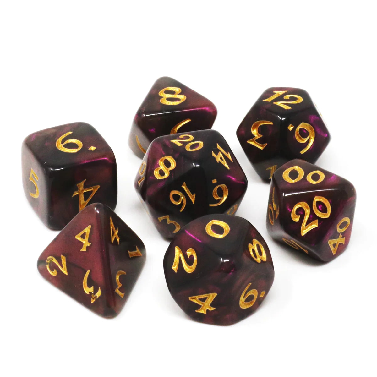 Moonstone Inkswell with Gold - 7pc RPG Set | Anubis Games and Hobby