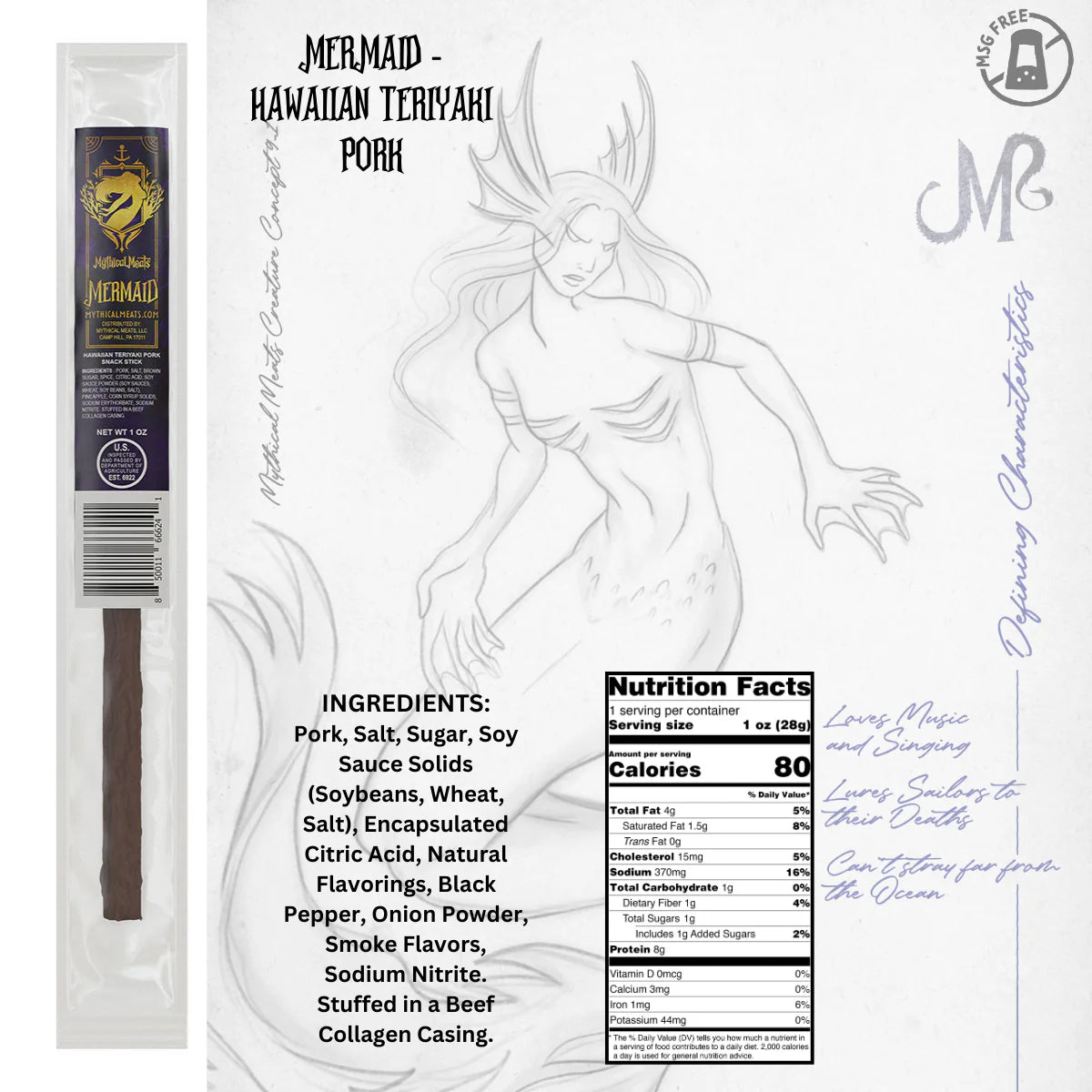 Mythical Meats Humanoid Meat Stick - Mermaid | Anubis Games and Hobby