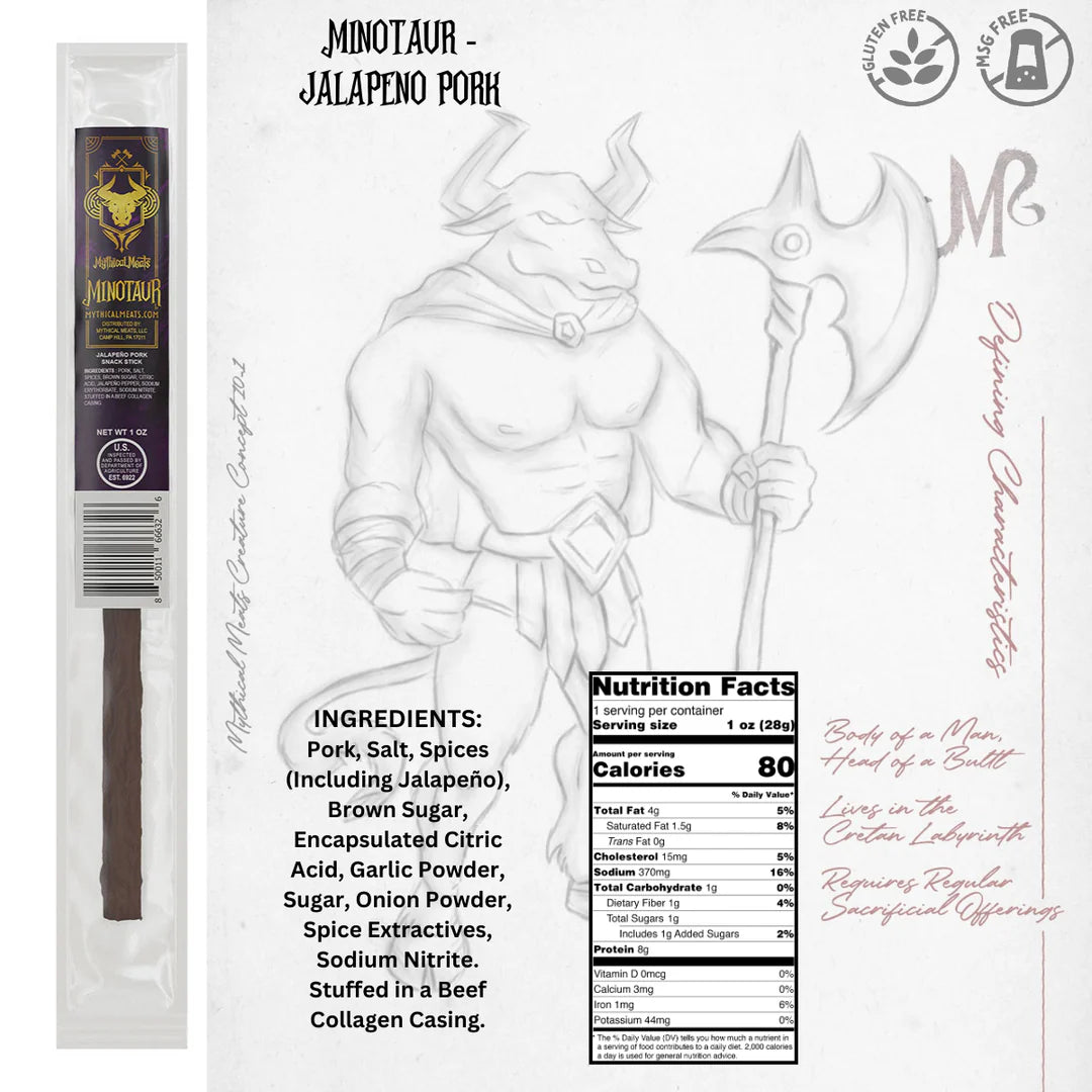 Mythical Meats Humanoid Meat Stick - Minotaur | Anubis Games and Hobby