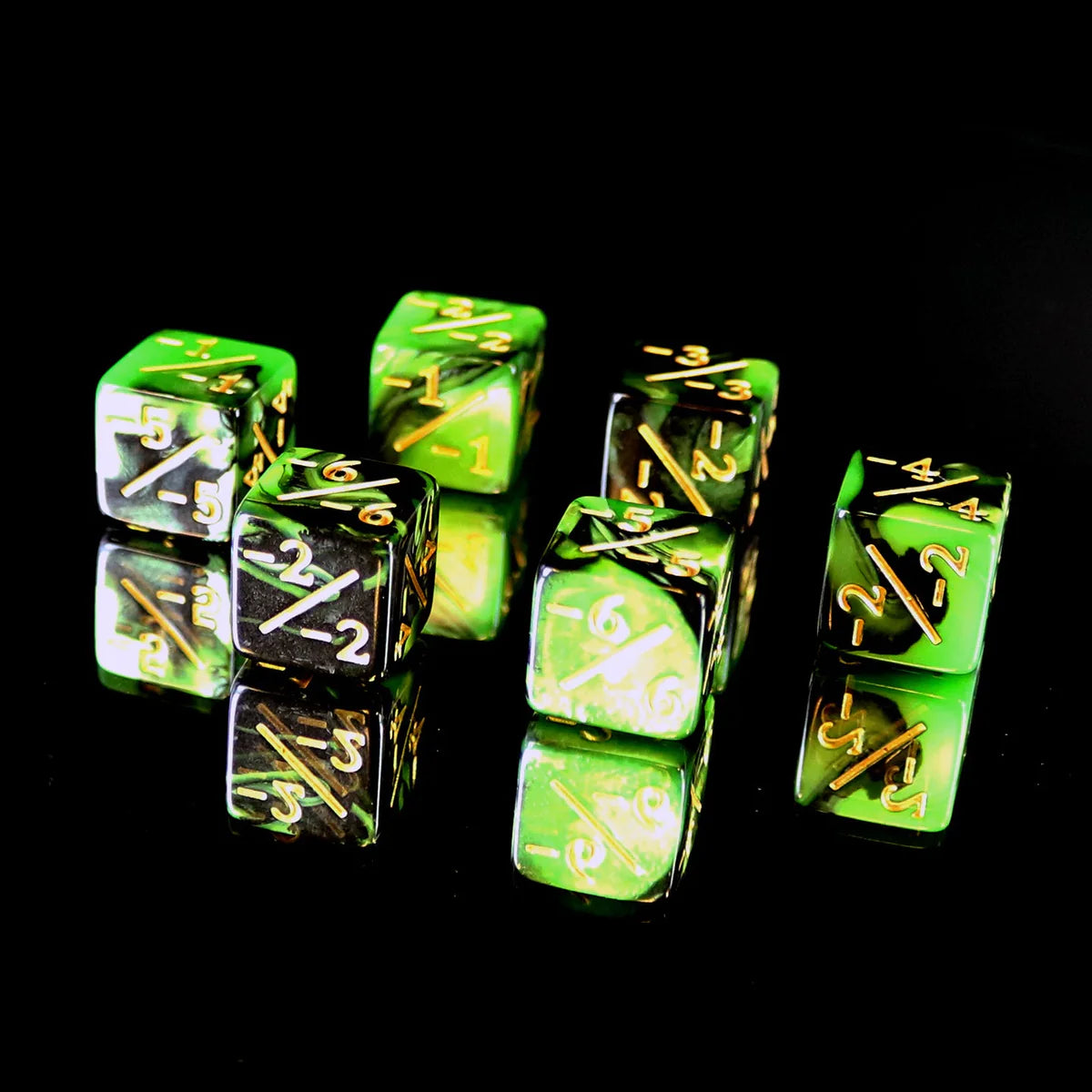 Negative 6pc Counter Set - Green Black | Anubis Games and Hobby