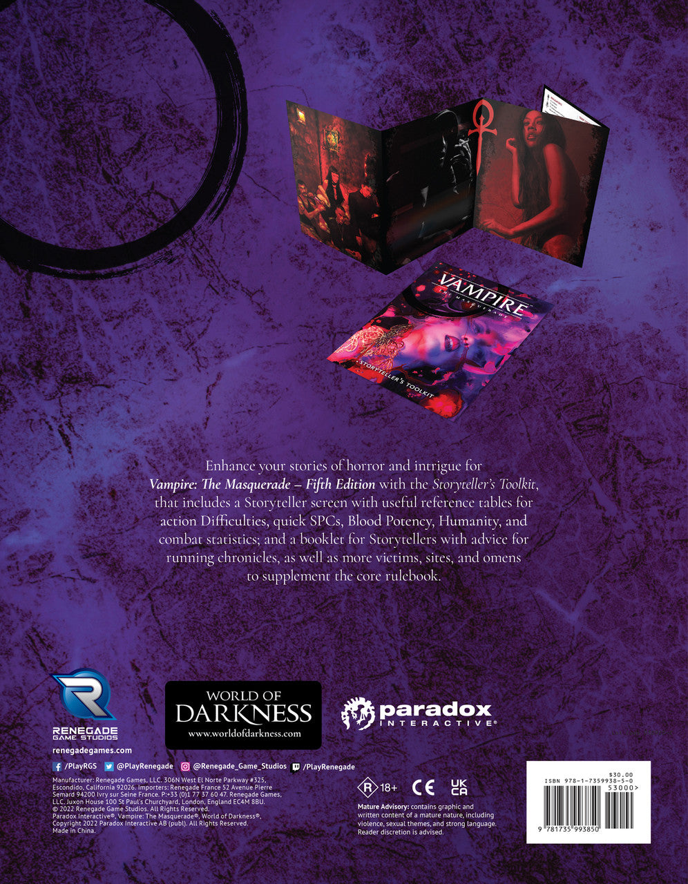 Vampire the Masquerade: Storyteller's Toolkit | Anubis Games and Hobby