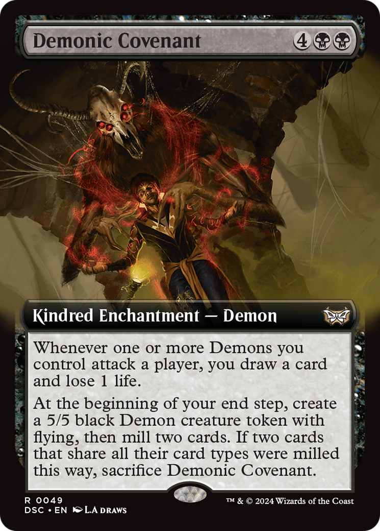 Demonic Covenant (Extended Art) [Duskmourn: House of Horror Commander] | Anubis Games and Hobby