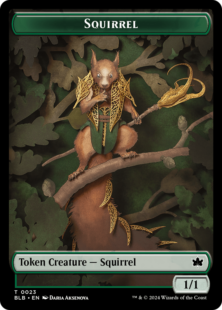 Squirrel // Darkstar Augur Double-Sided Token [Bloomburrow Tokens] | Anubis Games and Hobby