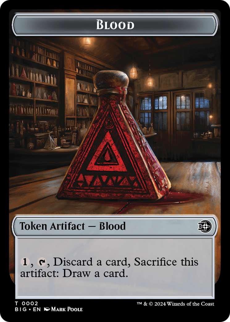 Treasure // Blood Double-Sided Token [Outlaws of Thunder Junction Tokens] | Anubis Games and Hobby