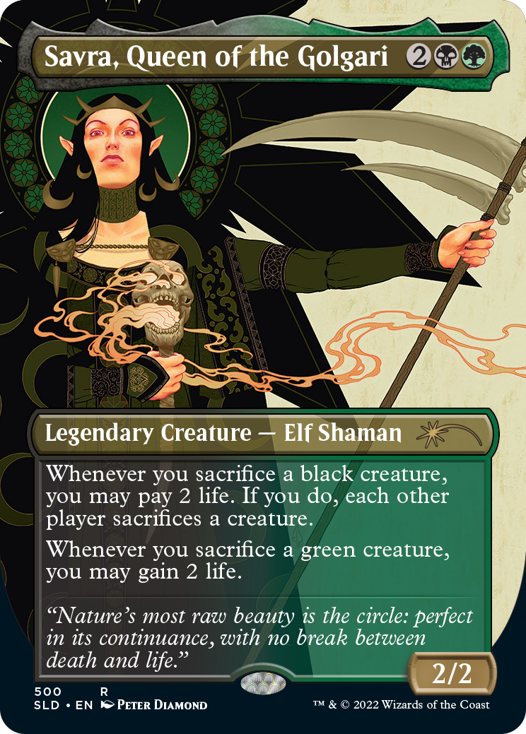 Savra, Queen of the Golgari (Borderless) [Secret Lair Drop Series] | Anubis Games and Hobby