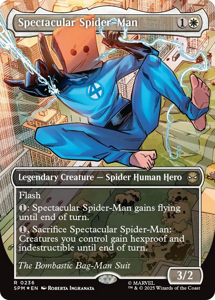 Spectacular Spider-Man (0236) (Borderless) (Textured Foil) [Marvel's Spider-Man] | Anubis Games and Hobby