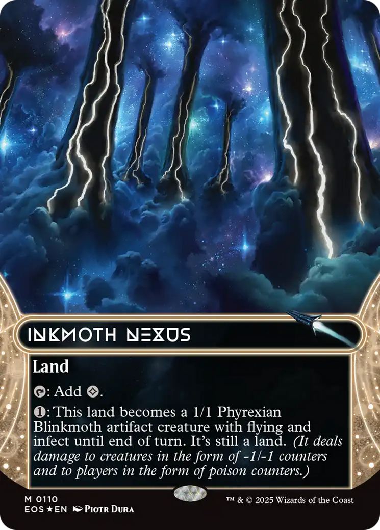 Inkmoth Nexus (0110) (Borderless) (Galaxy Foil) [Edge of Eternities: Stellar Sights] | Anubis Games and Hobby