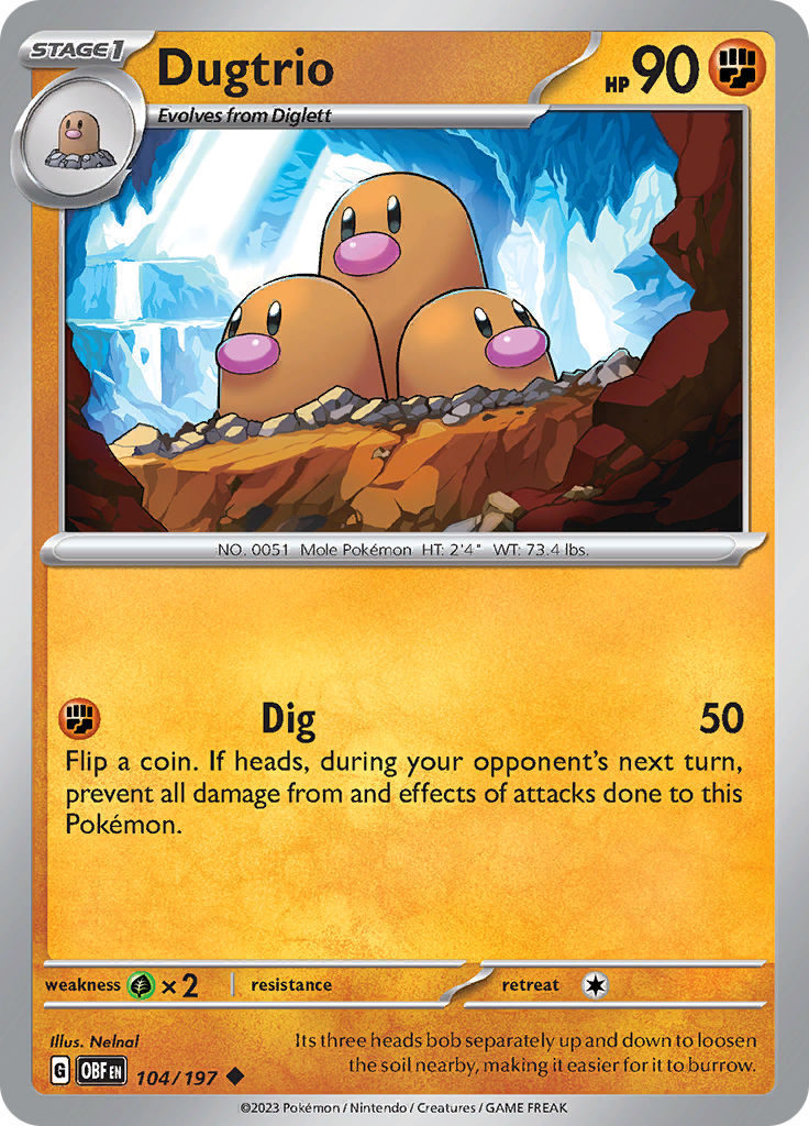 Dugtrio (104/197) [Scarlet & Violet: Obsidian Flames] | Anubis Games and Hobby