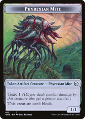 Phyrexian Mite Token (012) // Phyrexian Golem Double-Sided Token [Phyrexia: All Will Be One Tokens] | Anubis Games and Hobby