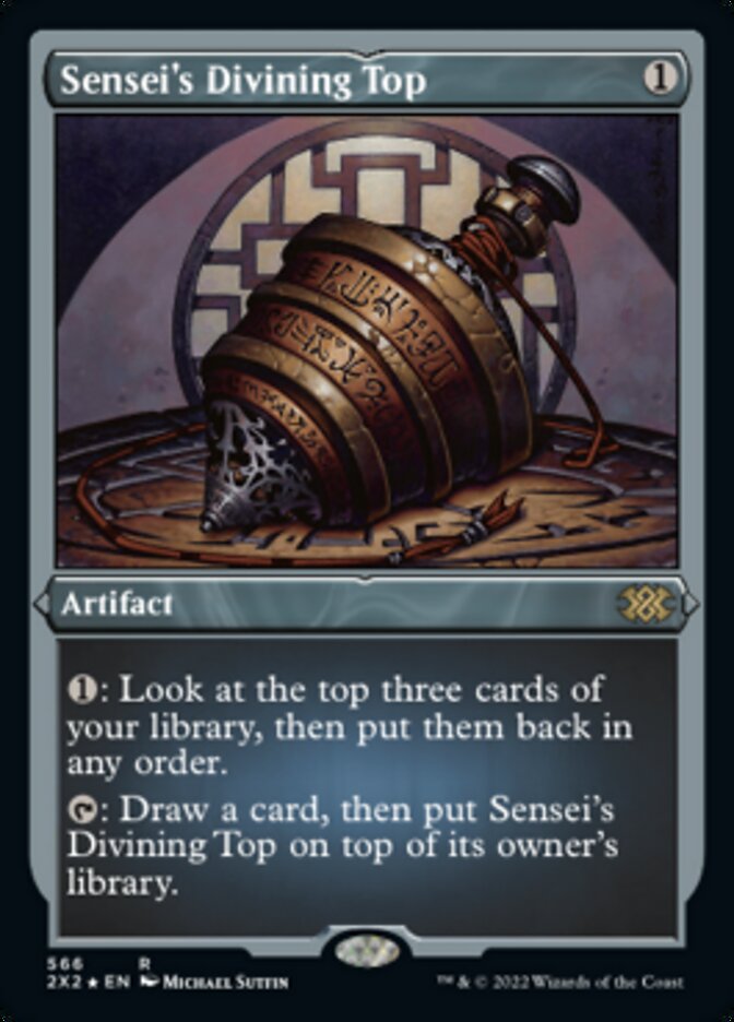 Sensei's Divining Top (Foil Etched) [Double Masters 2022] | Anubis Games and Hobby