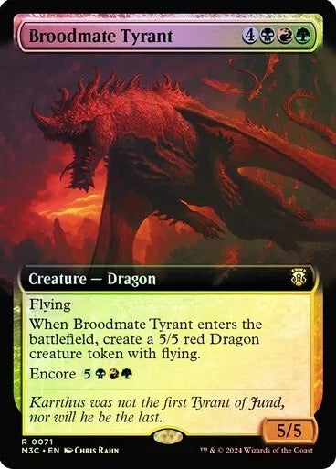 Broodmate Tyrant (Extended Art) (Ripple Foil) [Modern Horizons 3 Commander] | Anubis Games and Hobby