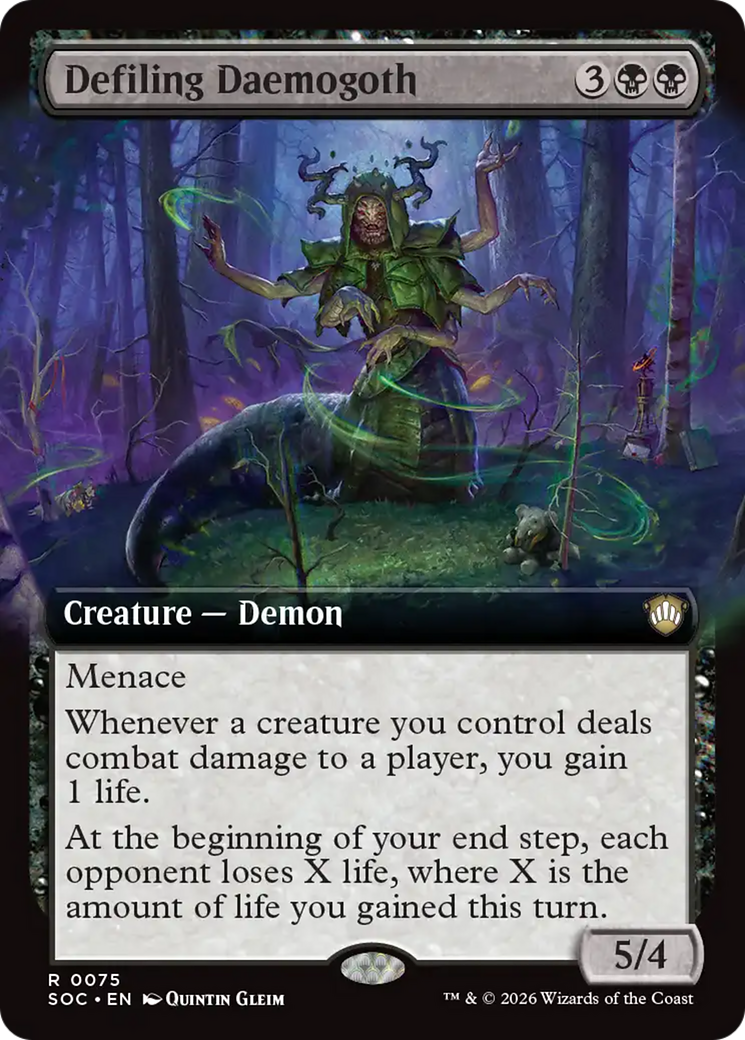 Defiling Daemogoth (Extended Art) [Secrets of Strixhaven Commander] | Anubis Games and Hobby